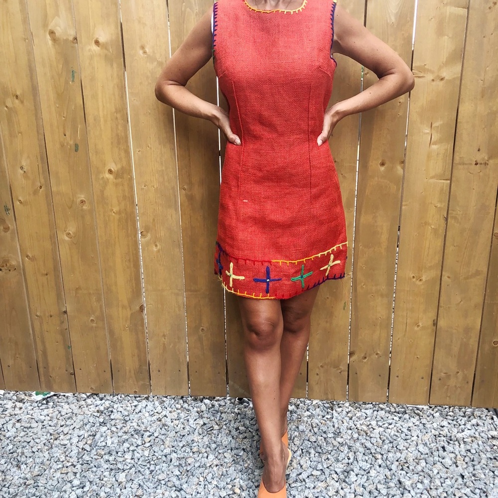 Vintage Burlap Mini Dress